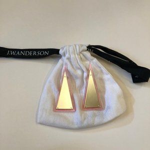JW Anderson gold plated pink resin post earrings